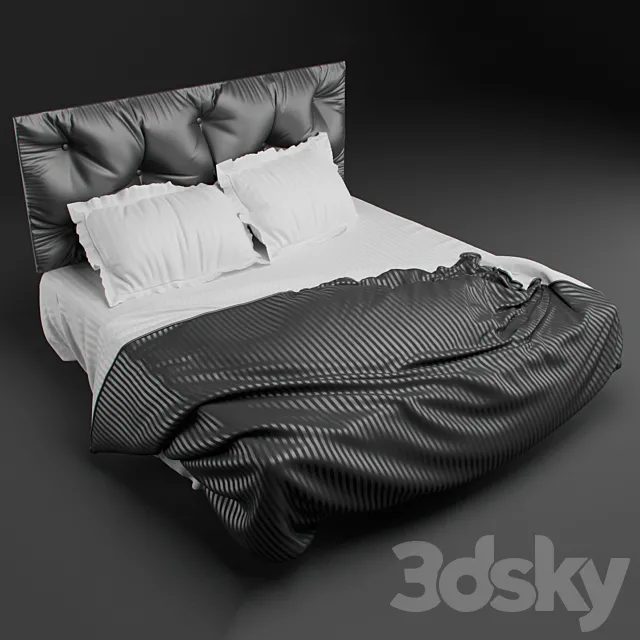 Bed with headboard 3DSMax File