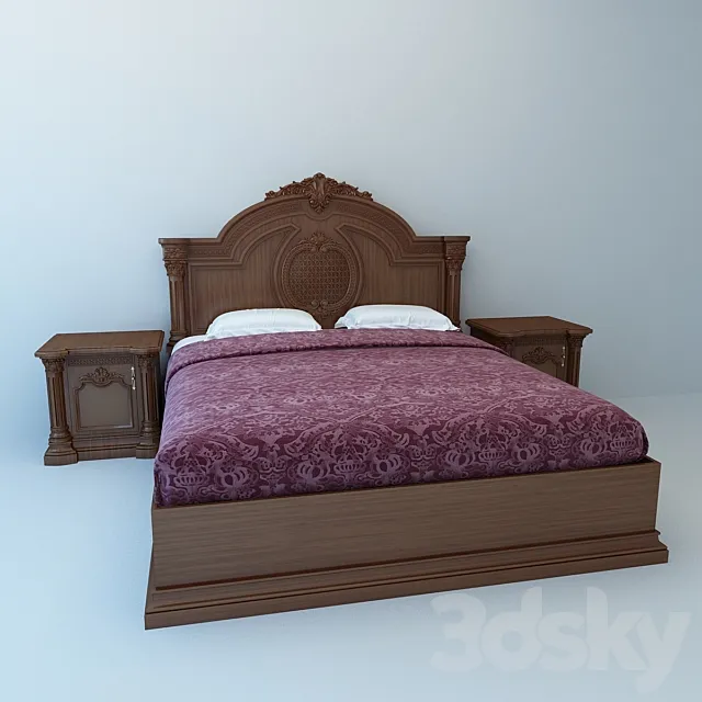 bed with pedestal 3DS Max Model