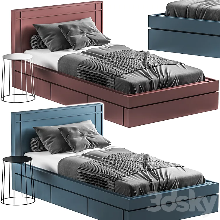 Bed031-Single Bed 3DS Max
