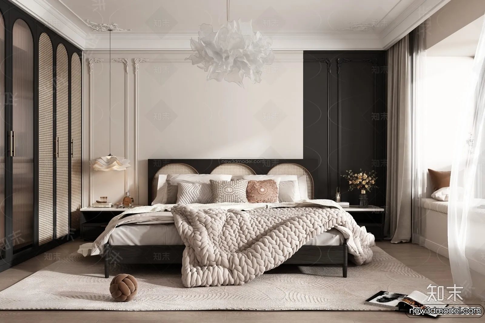 Bedroom – 3D Interior Scene – French Style – 017