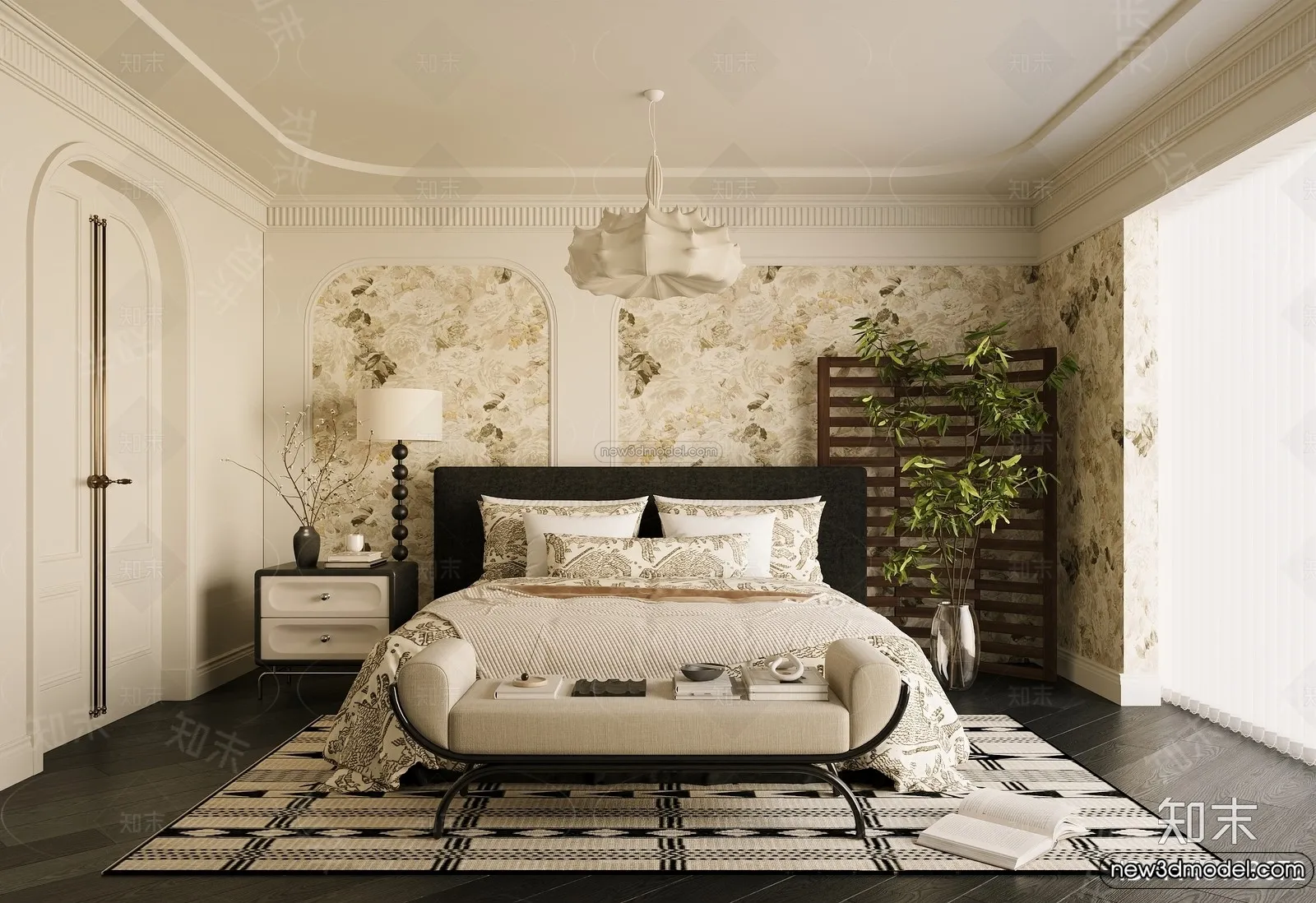 Bedroom – 3D Interior Scene – French Style – 020