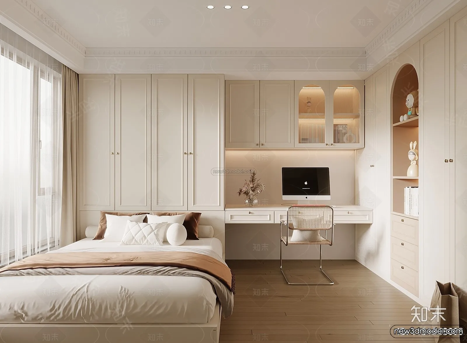 Bedroom – 3D Interior Scene – French Style – 024