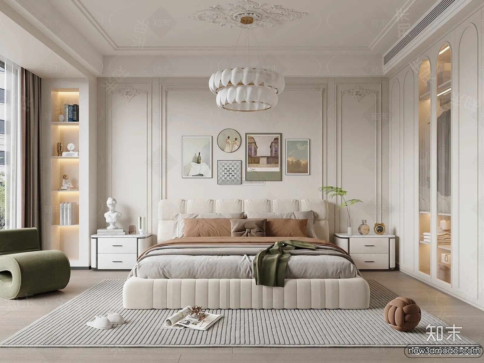 Bedroom – 3D Interior Scene – French Style – 025