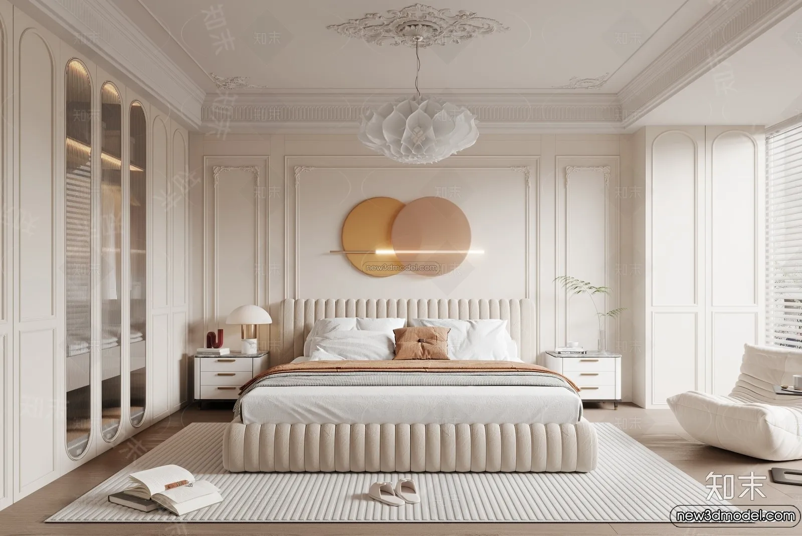 Bedroom – 3D Interior Scene – French Style – 037