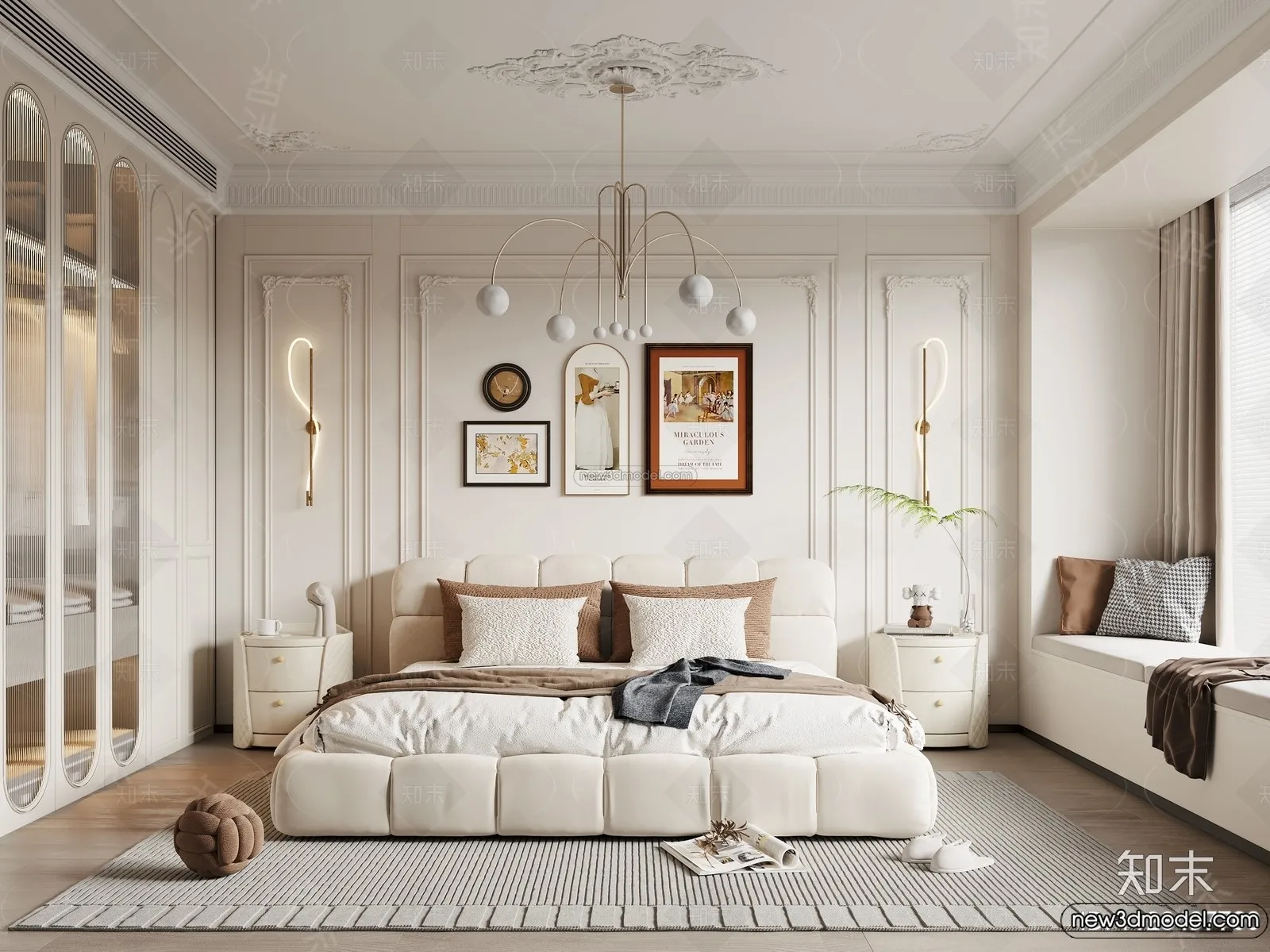 Bedroom – 3D Interior Scene – French Style – 041