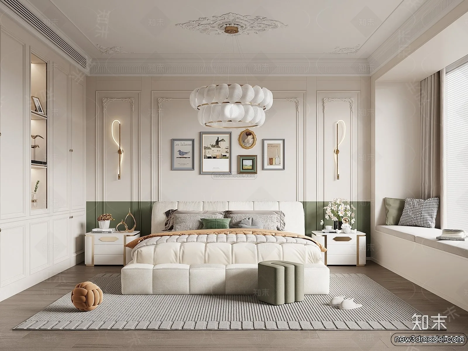 Bedroom – 3D Interior Scene – French Style – 052