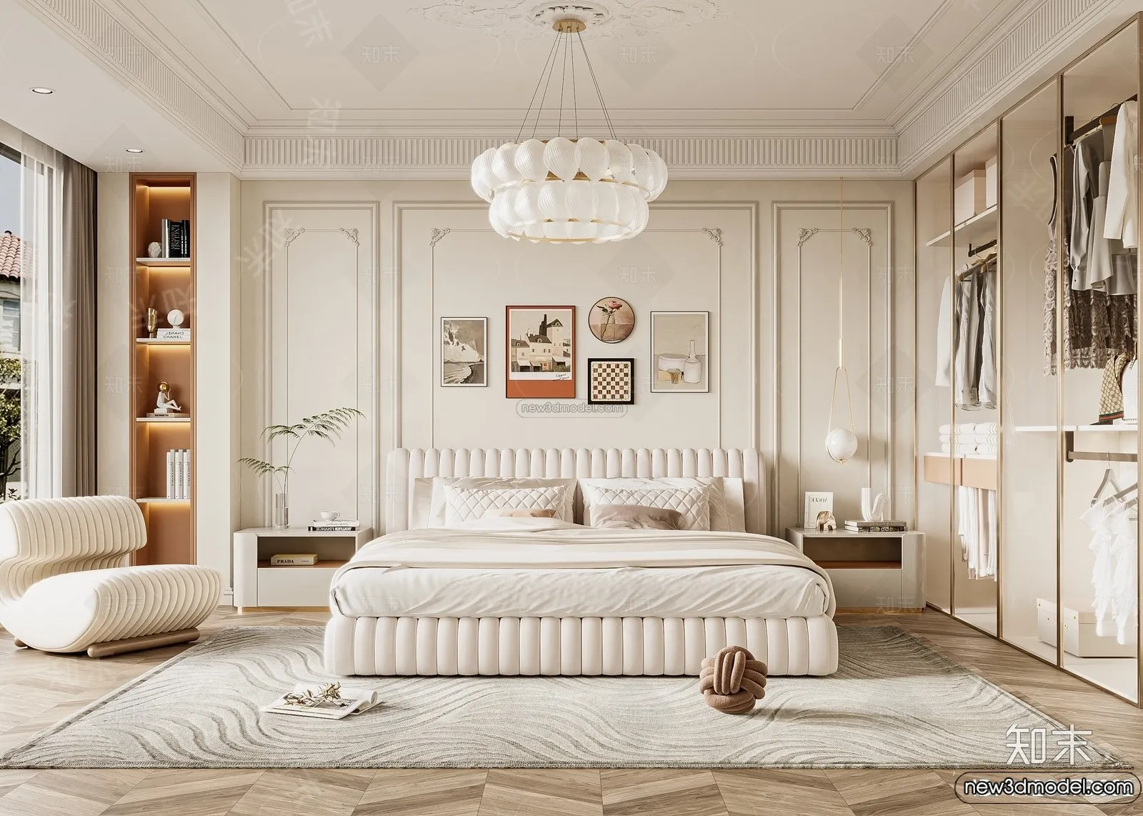 Bedroom – 3D Interior Scene – French Style – 053