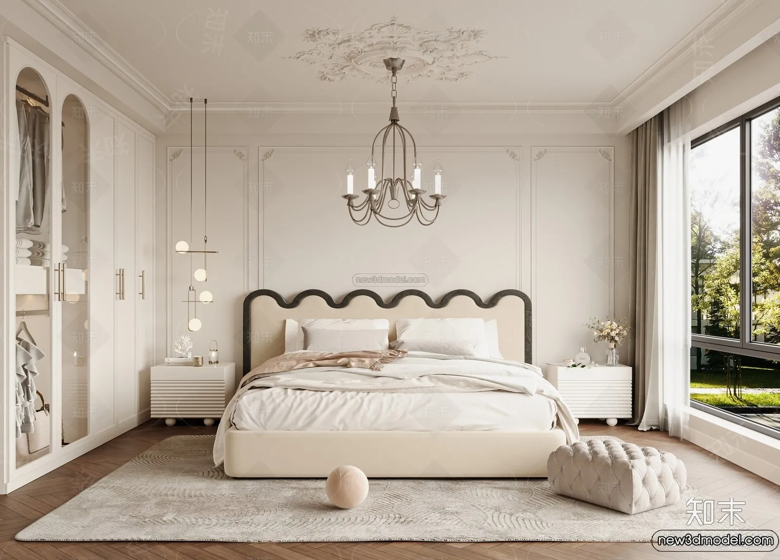 Bedroom – 3D Interior Scene – French Style – 058