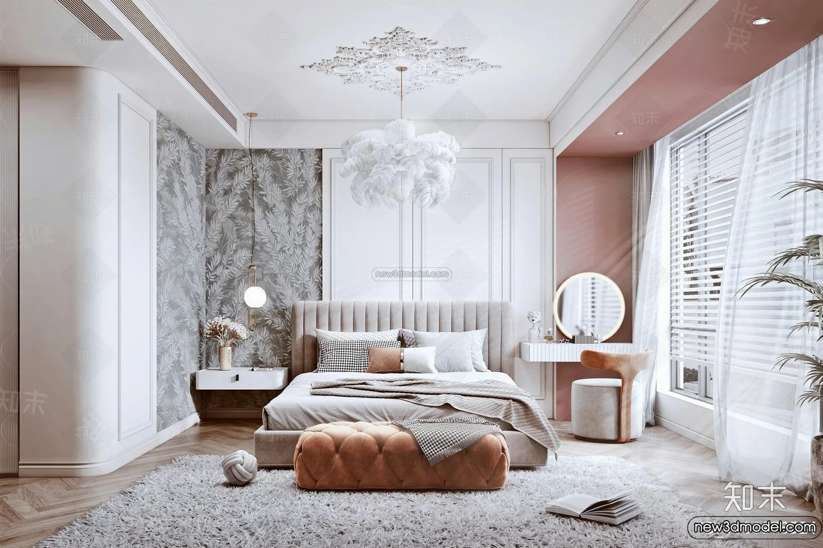 Bedroom – 3D Interior Scene – French Style – 065