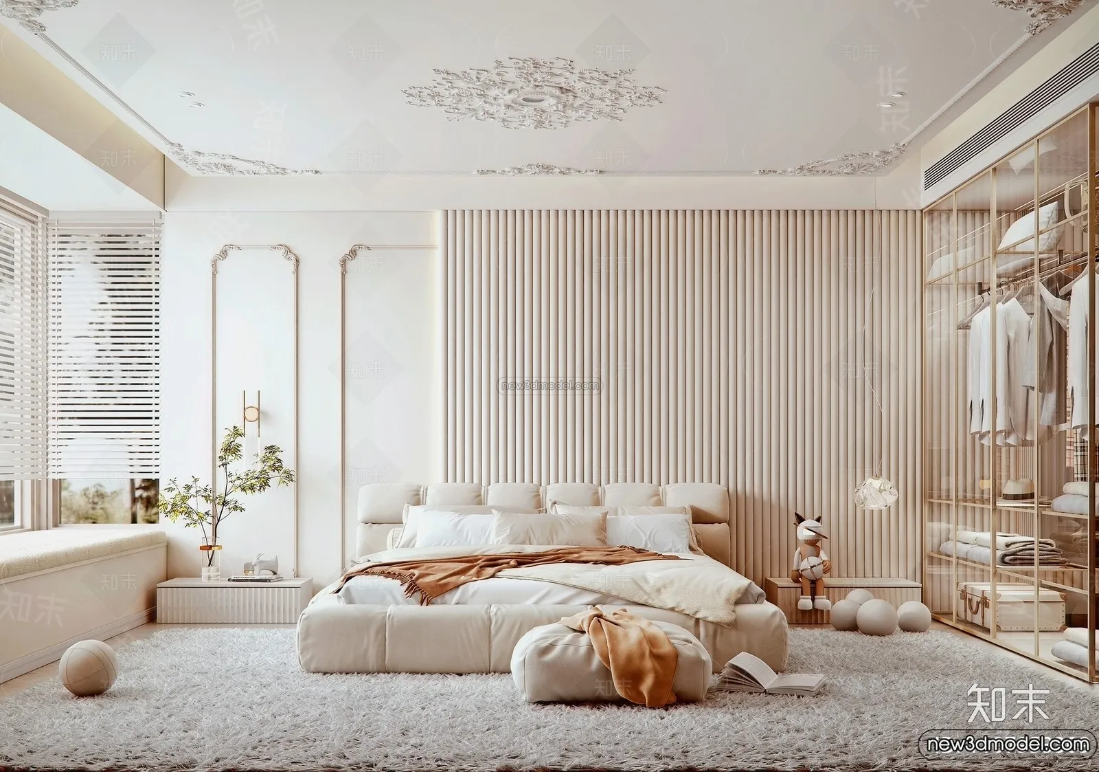 Bedroom – 3D Interior Scene – French Style – 071