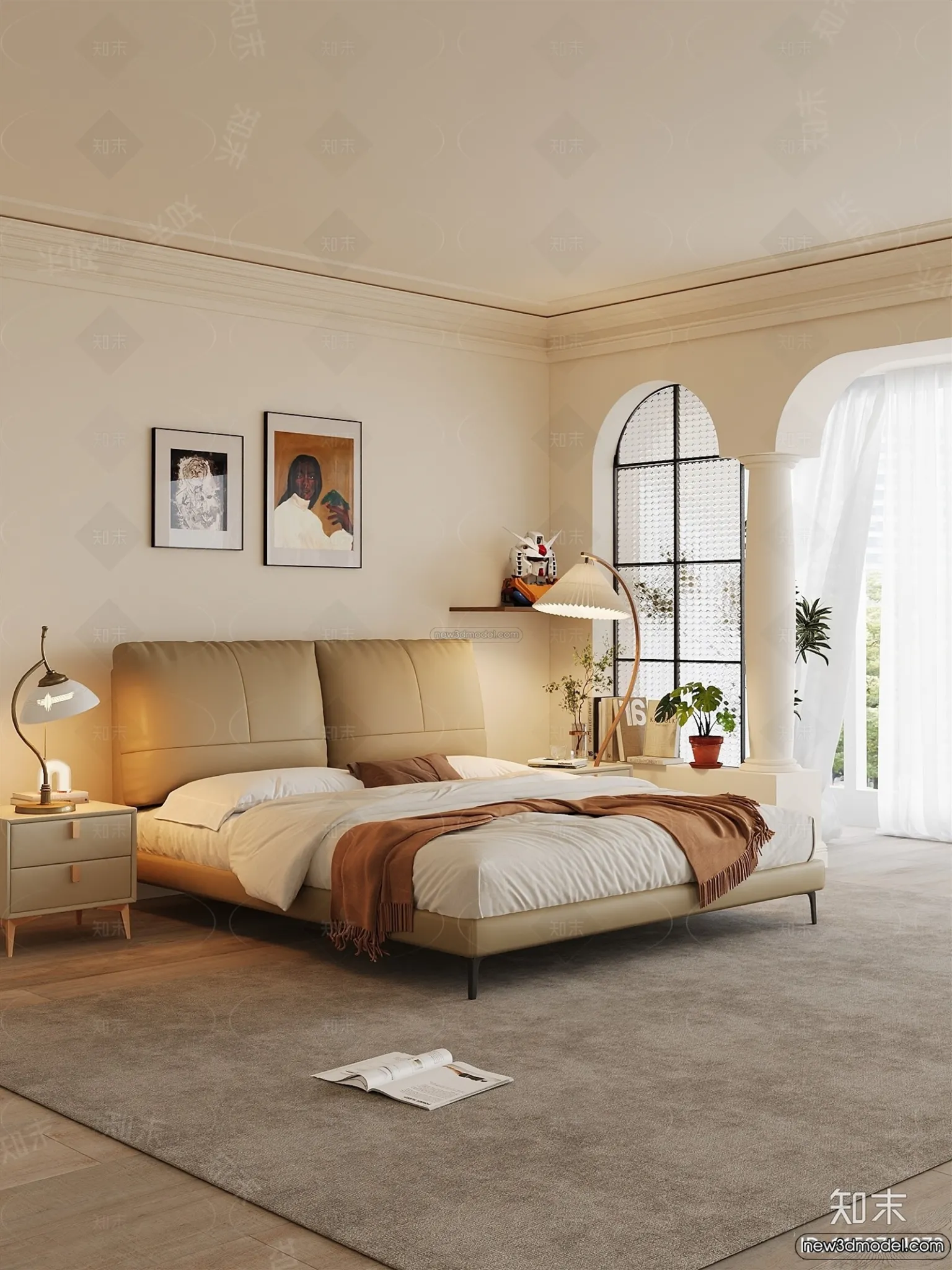 Bedroom – 3D Interior Scene – French Style – 077