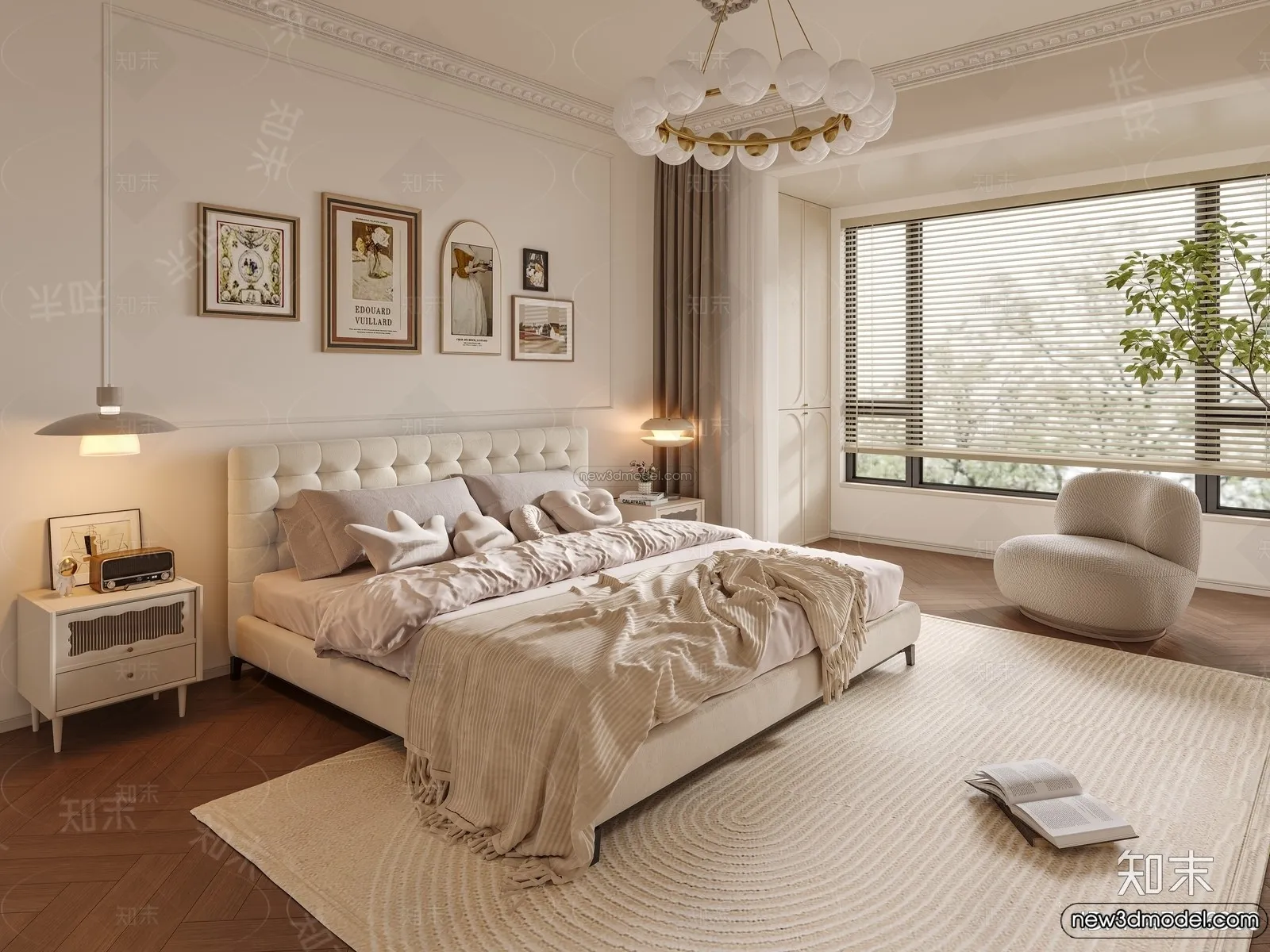 Bedroom – 3D Interior Scene – French Style – 080