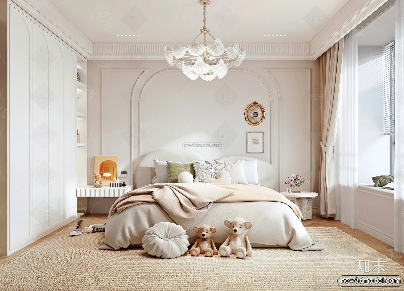 Bedroom – 3D Interior Scene – French Style – 083