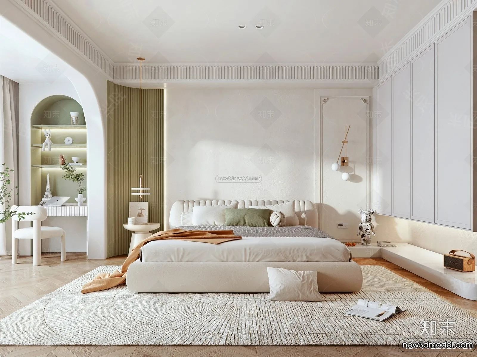 Bedroom – 3D Interior Scene – French Style – 084