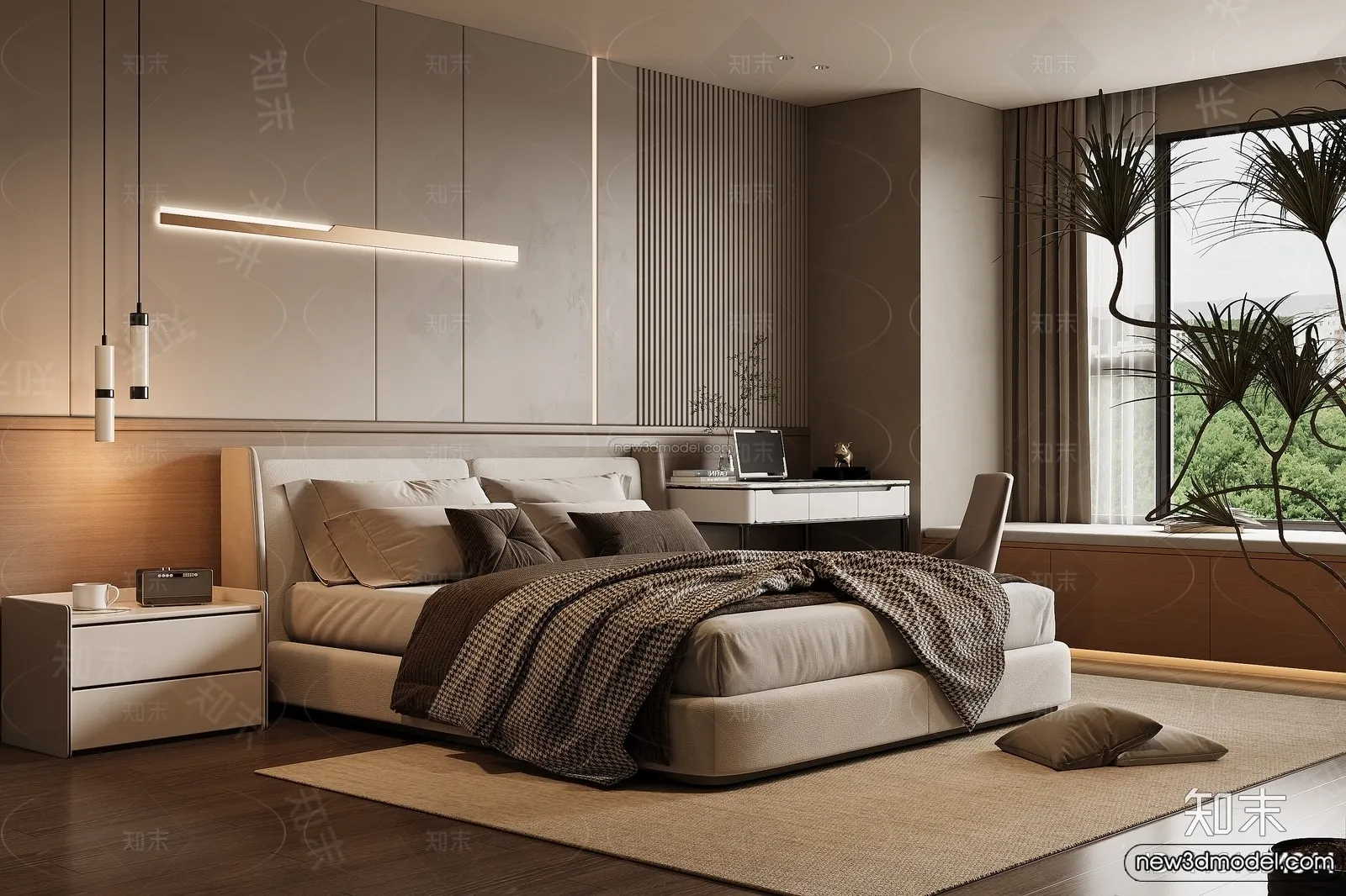 Bedroom – 3D Interior Scene – Italian Style – 001