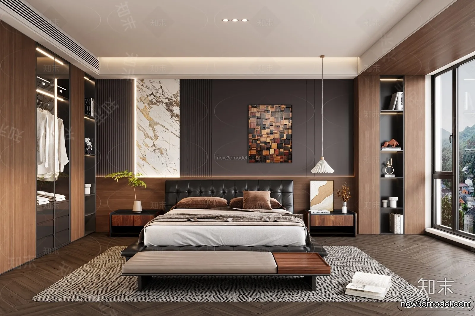 Bedroom – 3D Interior Scene – Italian Style – 004