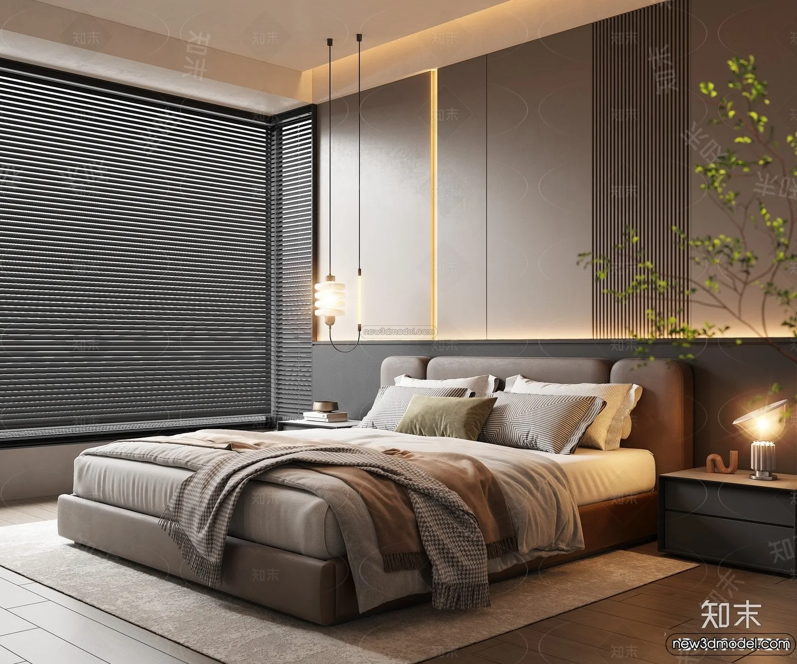 Bedroom – 3D Interior Scene – Italian Style – 005