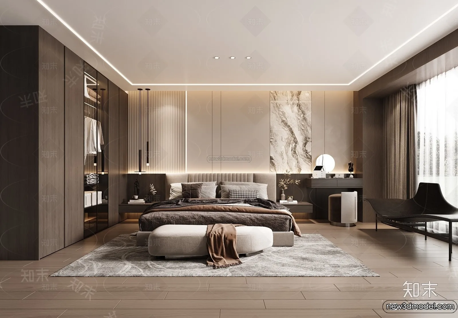 Bedroom – 3D Interior Scene – Italian Style – 008