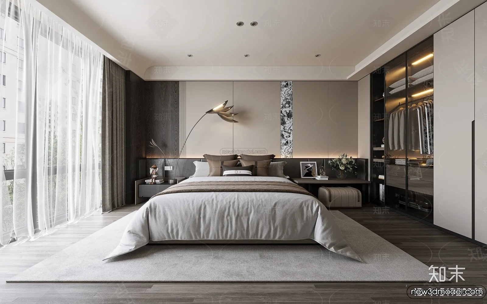 Bedroom – 3D Interior Scene – Italian Style – 010