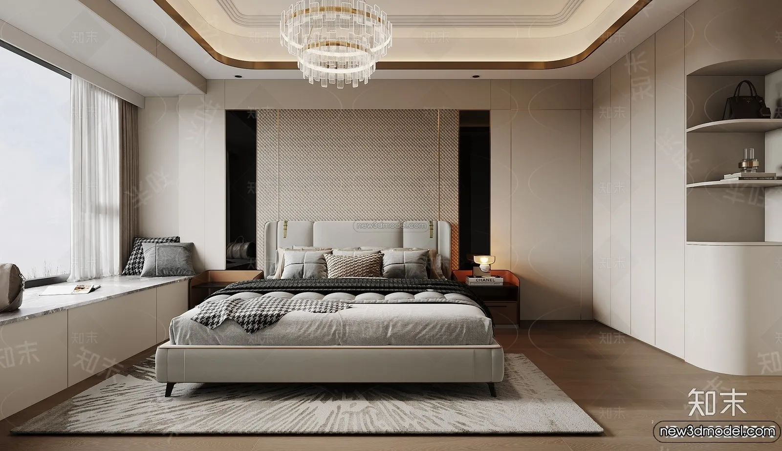 Bedroom – 3D Interior Scene – Italian Style – 011