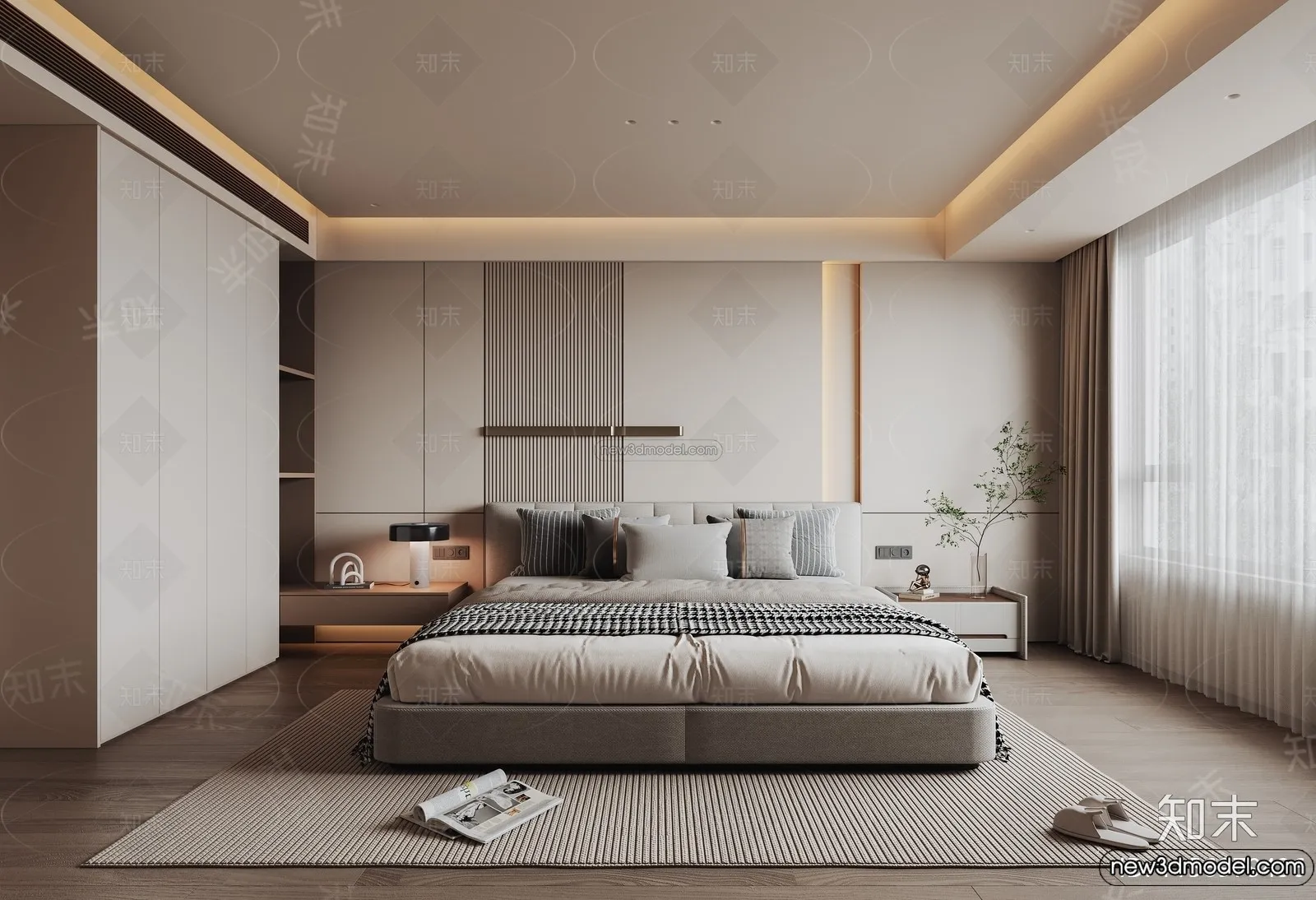 Bedroom – 3D Interior Scene – Italian Style – 012