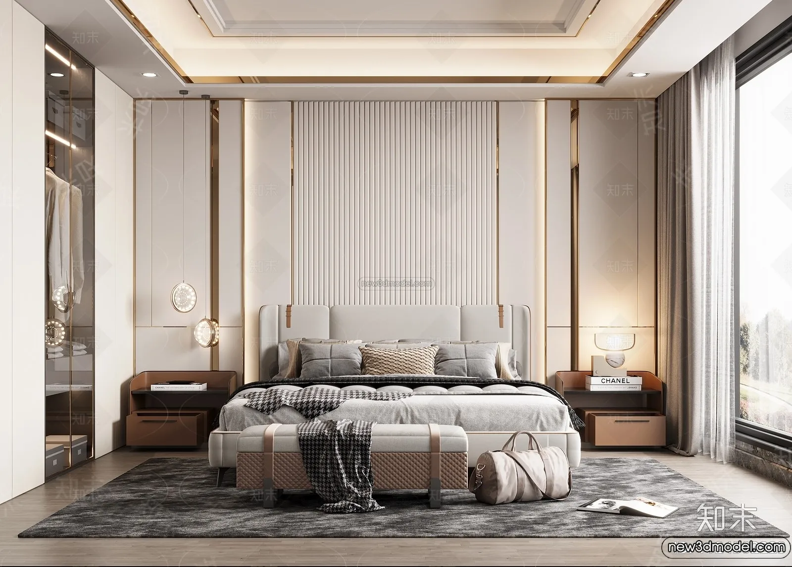 Bedroom – 3D Interior Scene – Italian Style – 013