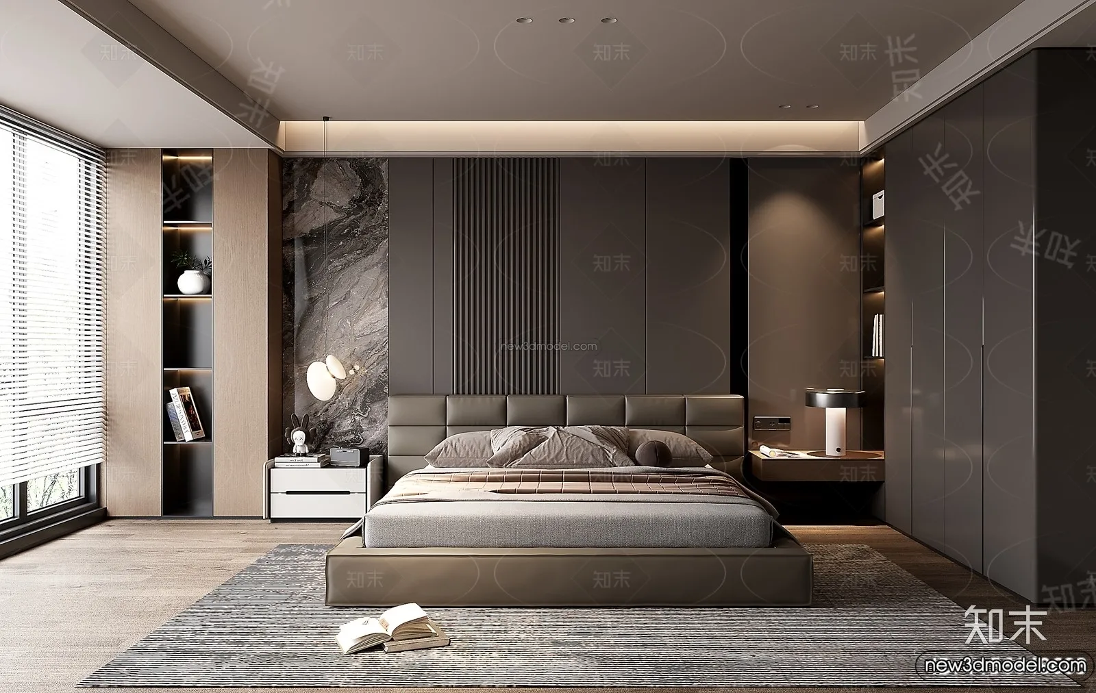 Bedroom – 3D Interior Scene – Italian Style – 017