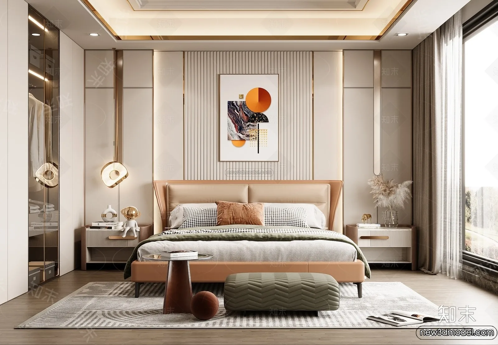 Bedroom – 3D Interior Scene – Italian Style – 019