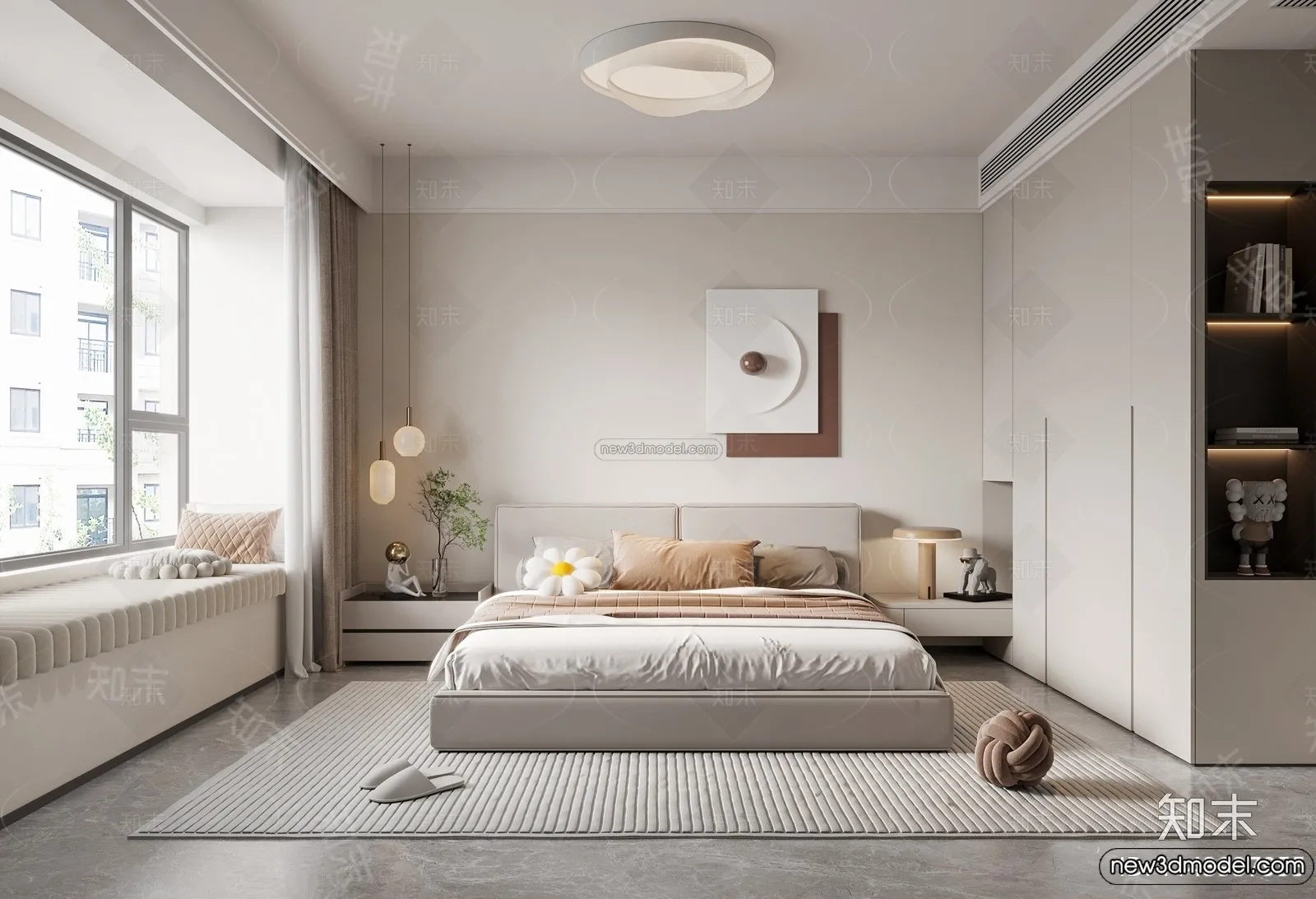 Bedroom – 3D Interior Scene – Italian Style – 021