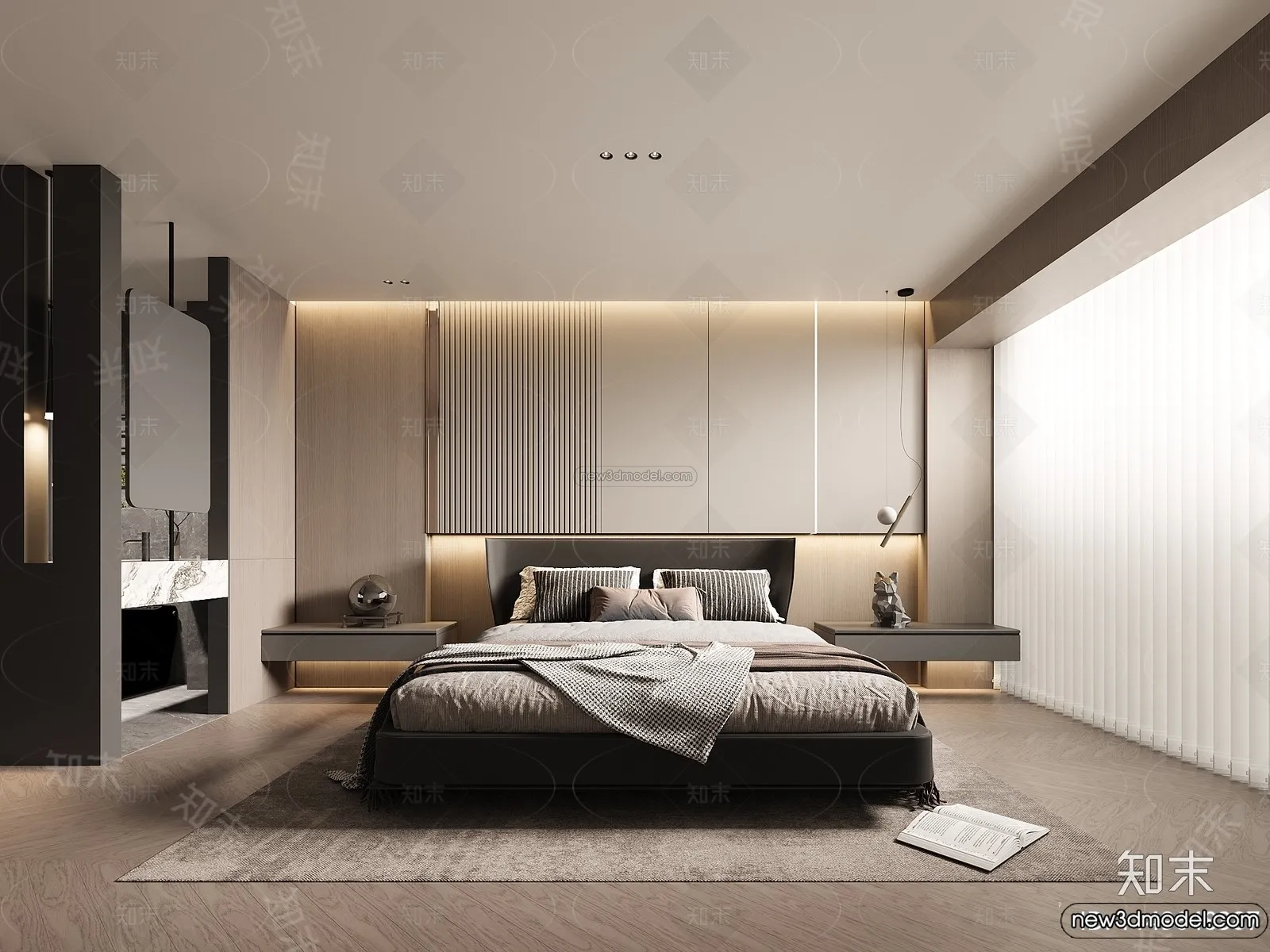 Bedroom – 3D Interior Scene – Italian Style – 022