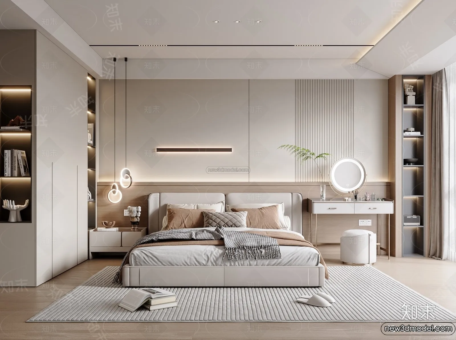 Bedroom – 3D Interior Scene – Italian Style – 023