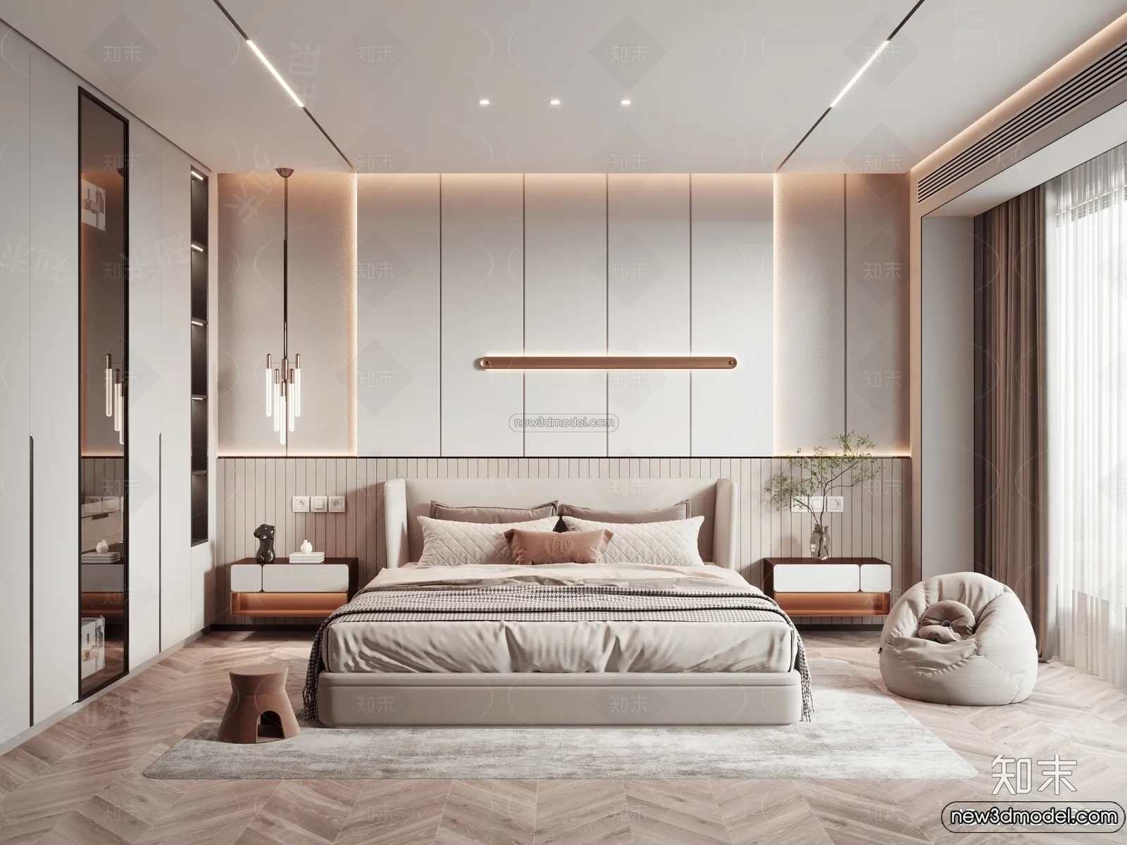 Bedroom – 3D Interior Scene – Italian Style – 024