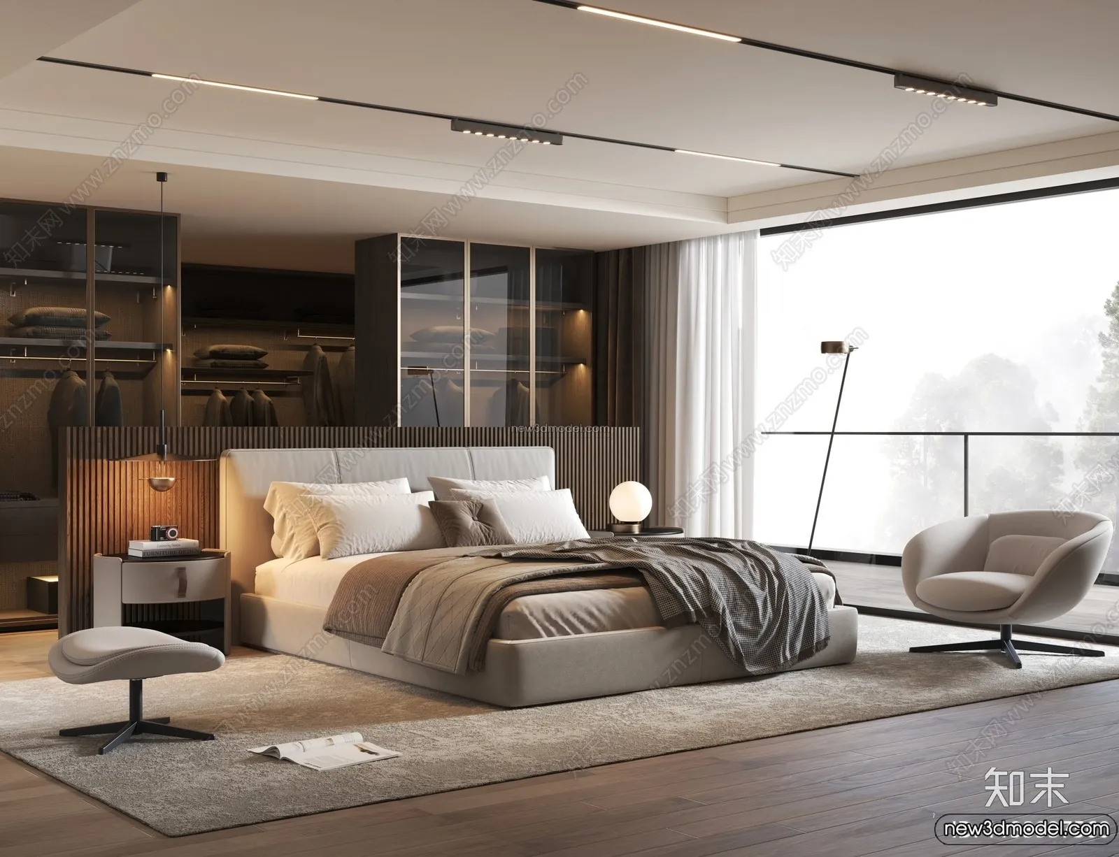 Bedroom – 3D Interior Scene – Italian Style – 025