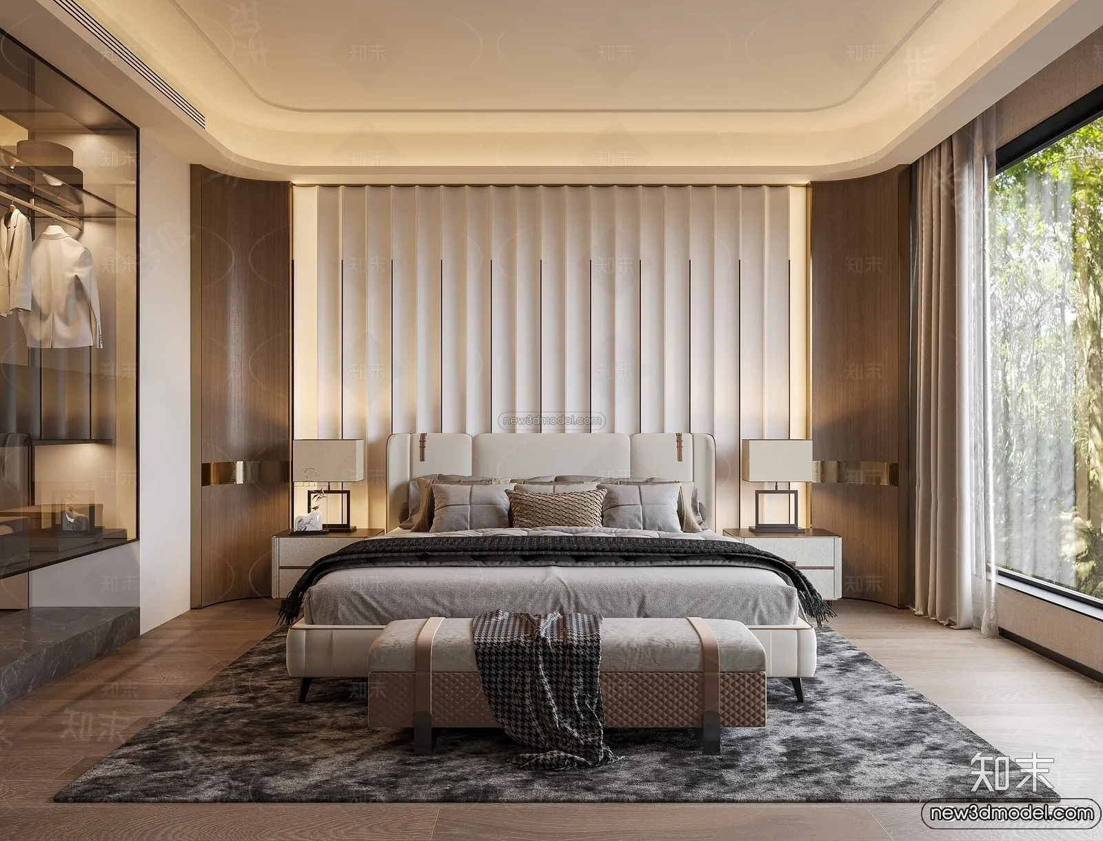 Bedroom – 3D Interior Scene – Italian Style – 027