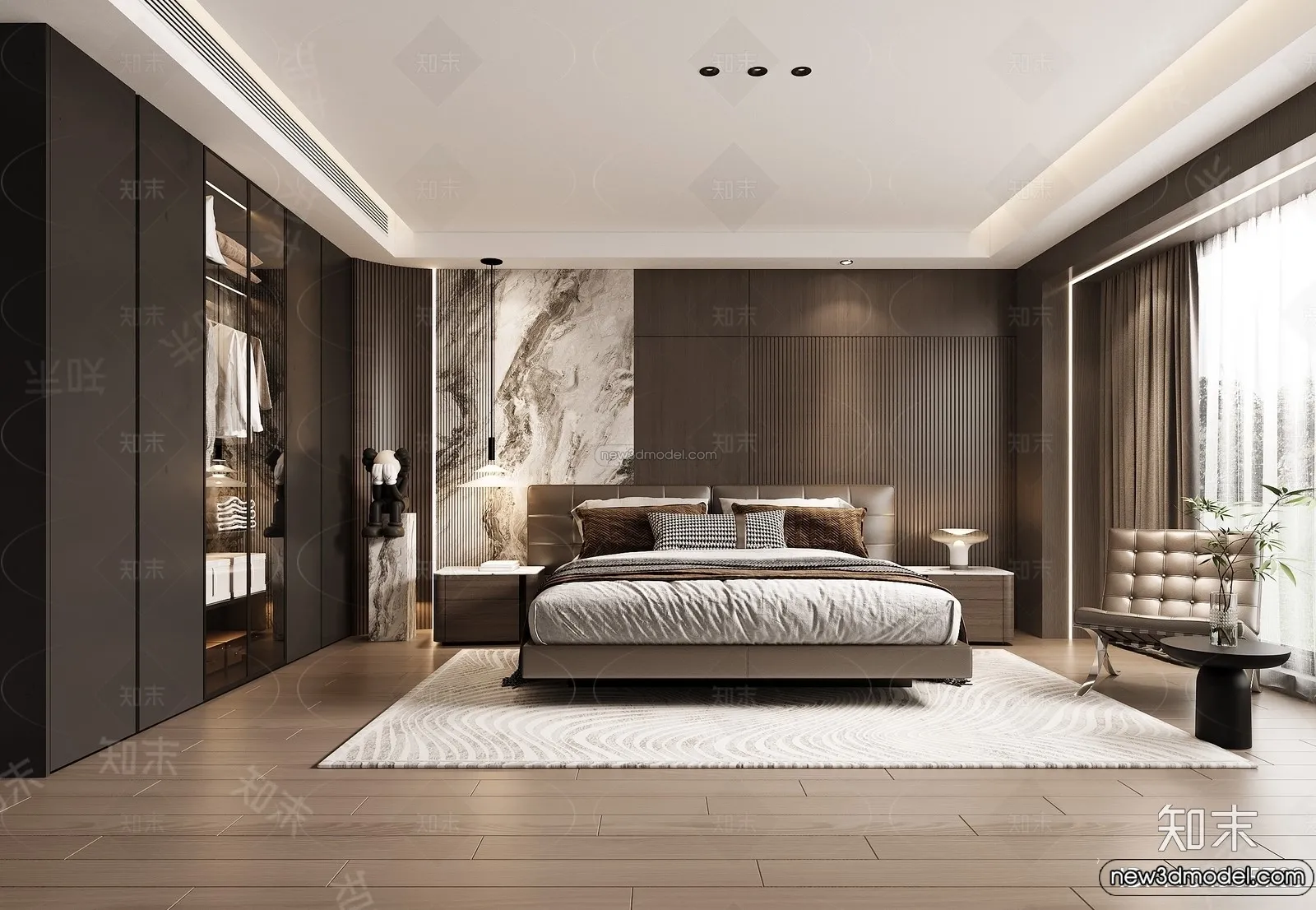 Bedroom – 3D Interior Scene – Italian Style – 028