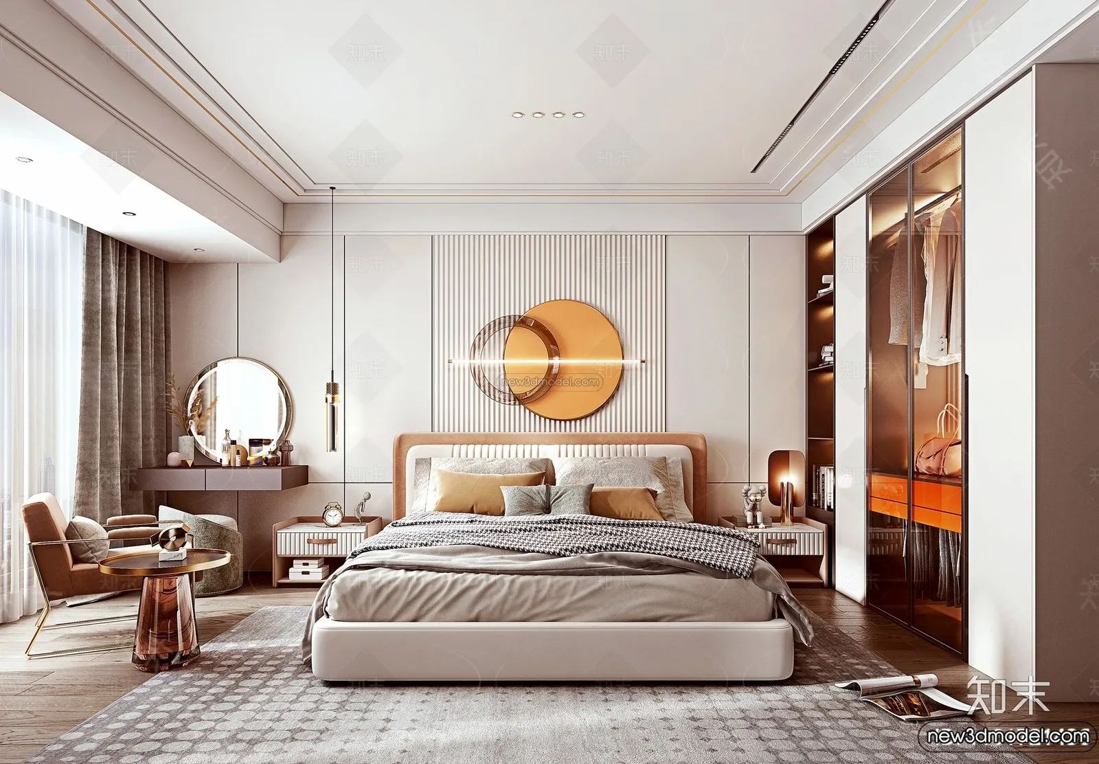 Bedroom – 3D Interior Scene – Italian Style – 029