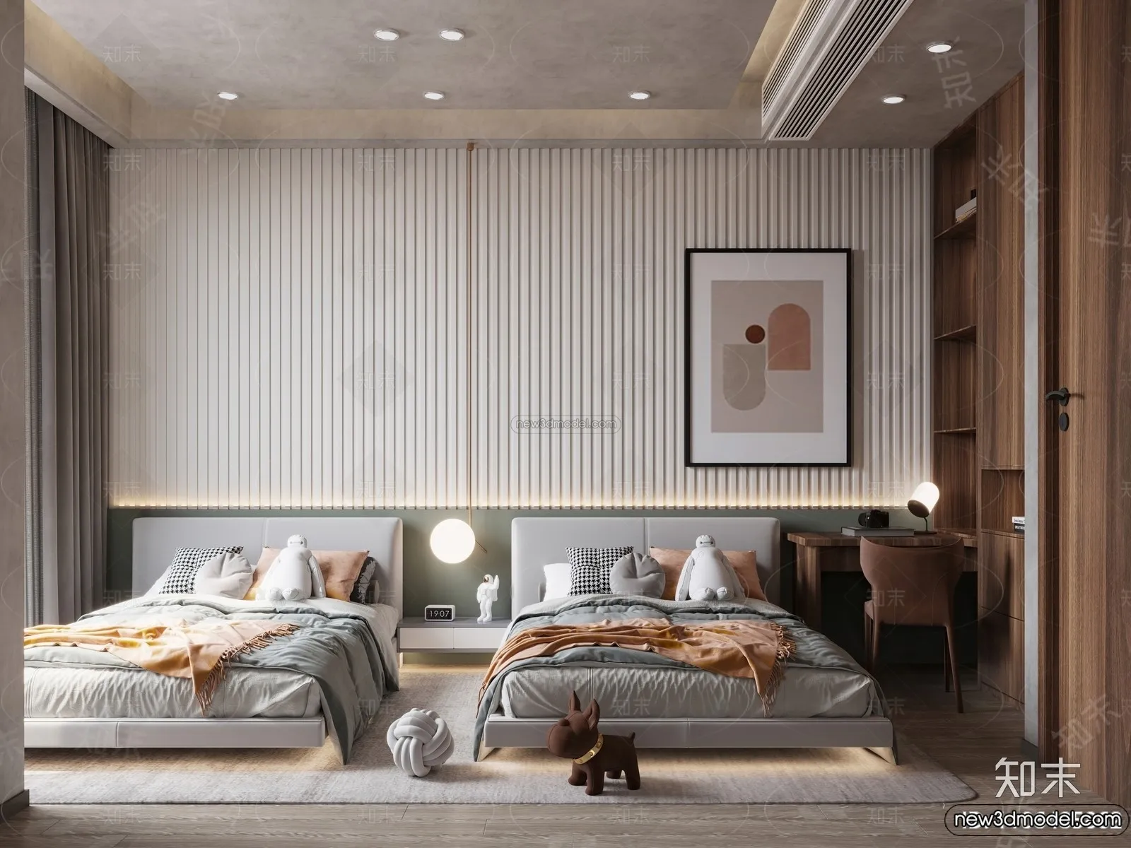 Bedroom – 3D Interior Scene – Italian Style – 032