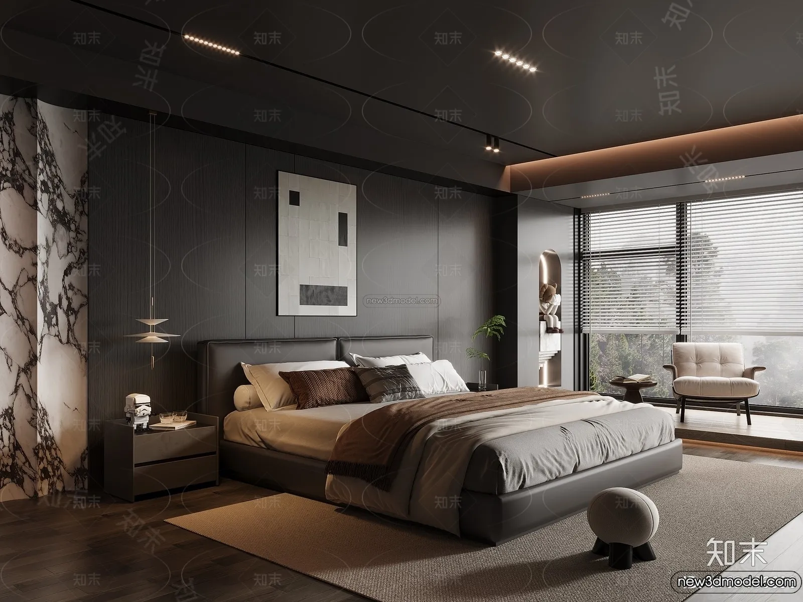 Bedroom – 3D Interior Scene – Italian Style – 033