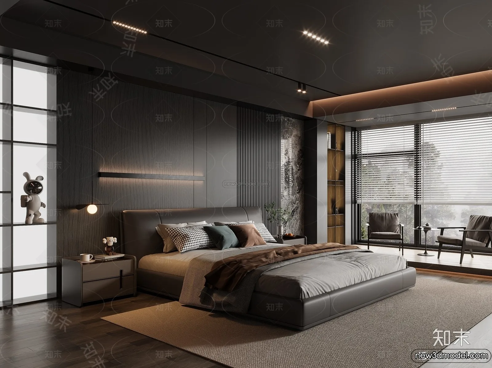 Bedroom – 3D Interior Scene – Italian Style – 037