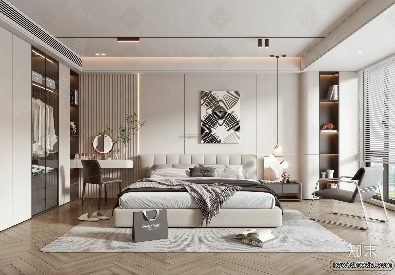 Bedroom – 3D Interior Scene – Italian Style – 038