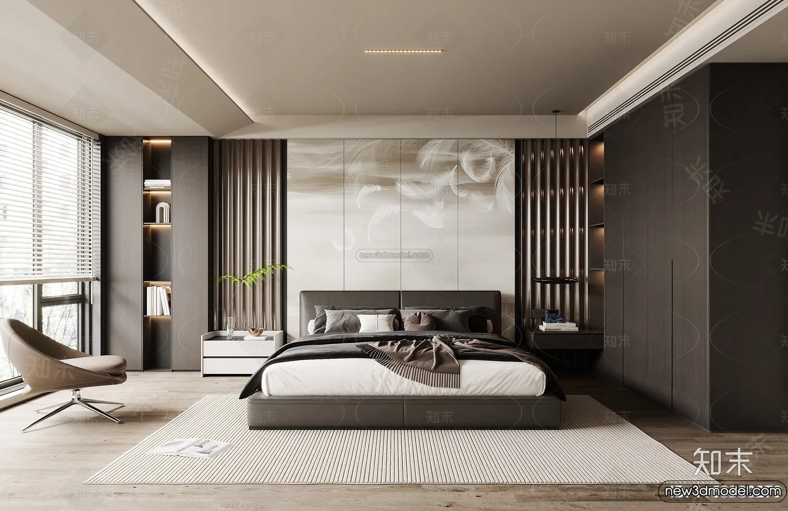 Bedroom – 3D Interior Scene – Italian Style – 041