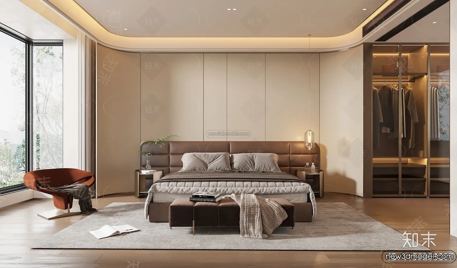 Bedroom – 3D Interior Scene – Italian Style – 042