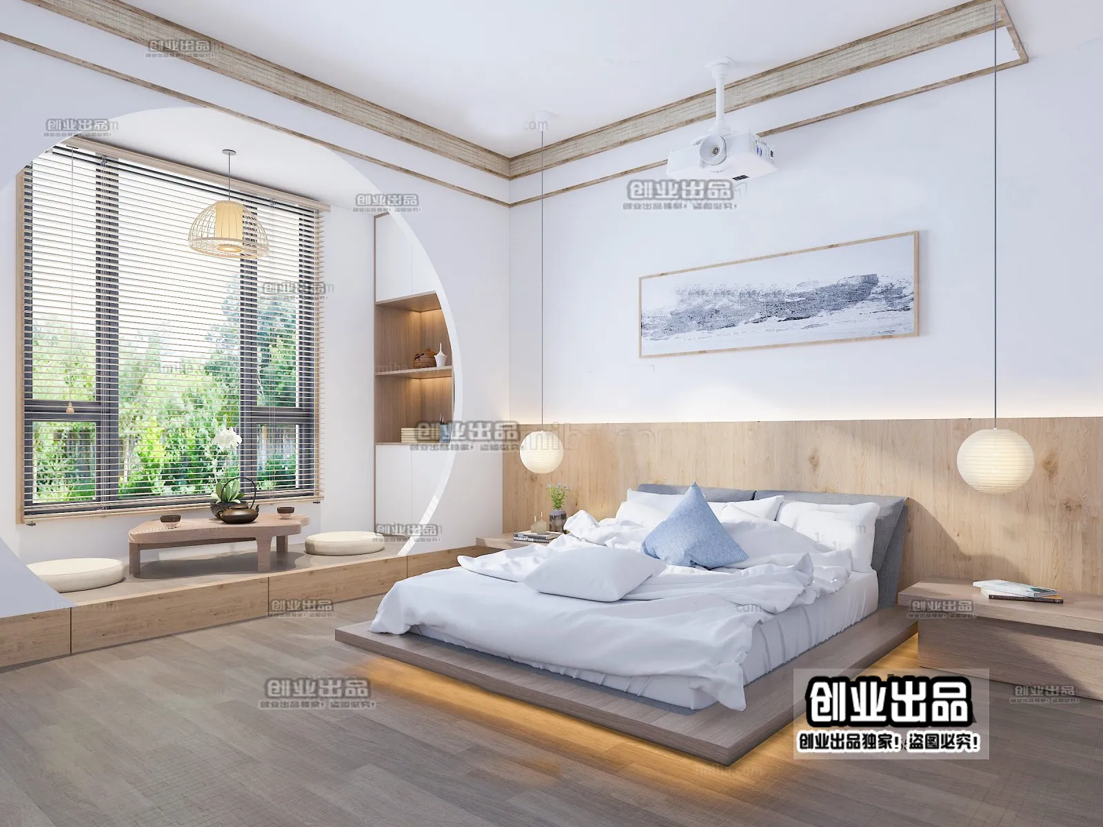 Bedroom 3D Interior Scene – Japanese Style – 007