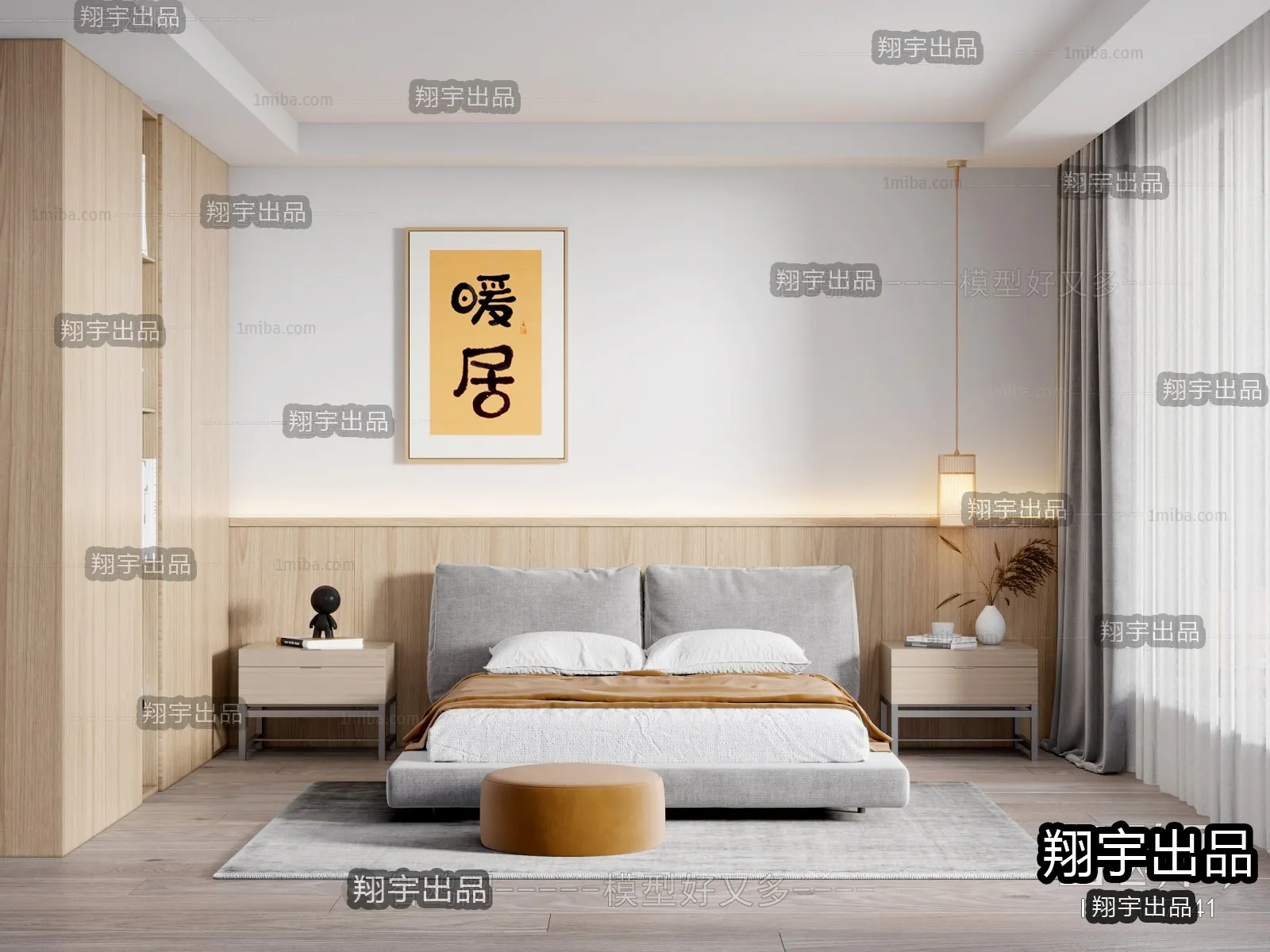 Bedroom 3D Interior Scene – Japanese Style – 012