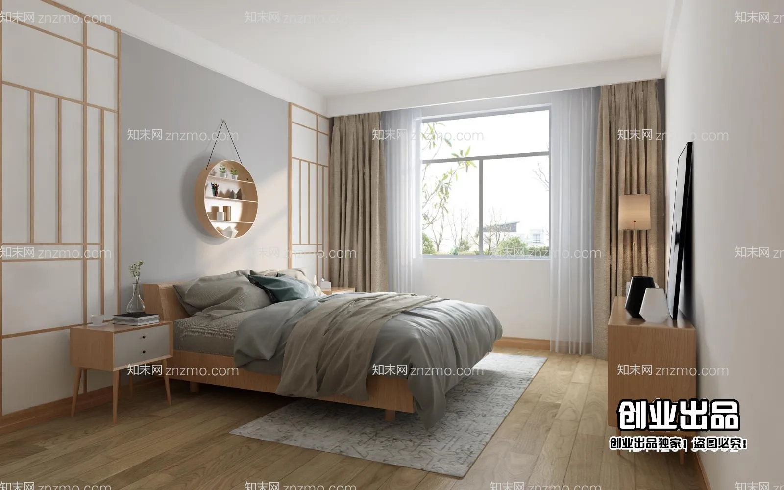 Bedroom 3D Interior Scene – Japanese Style – 022