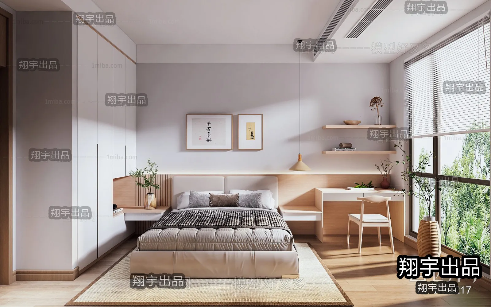 Bedroom 3D Interior Scene – Japanese Style – 023