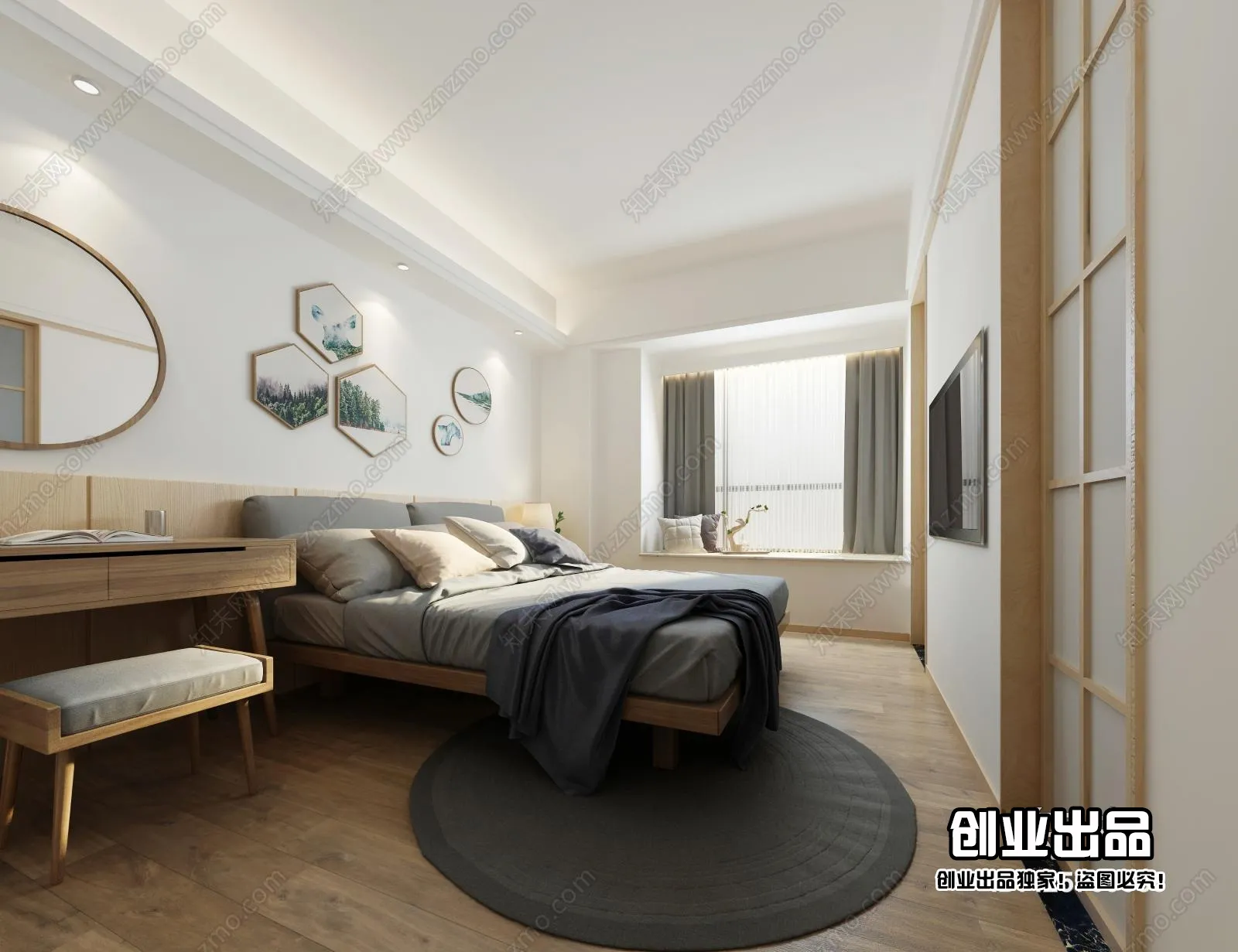 Bedroom 3D Interior Scene – Japanese Style – 025