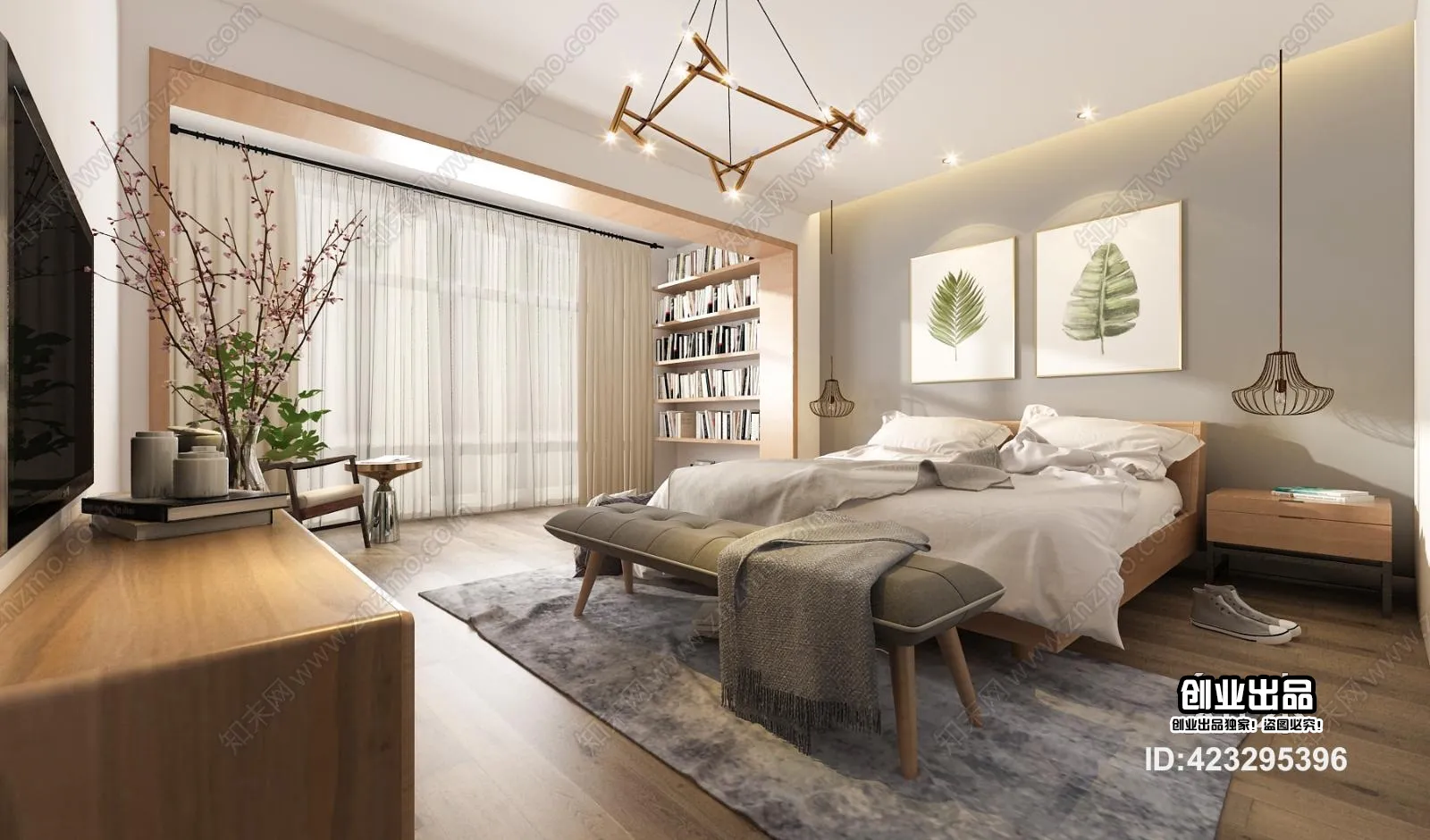 Bedroom 3D Interior Scene – Japanese Style – 027