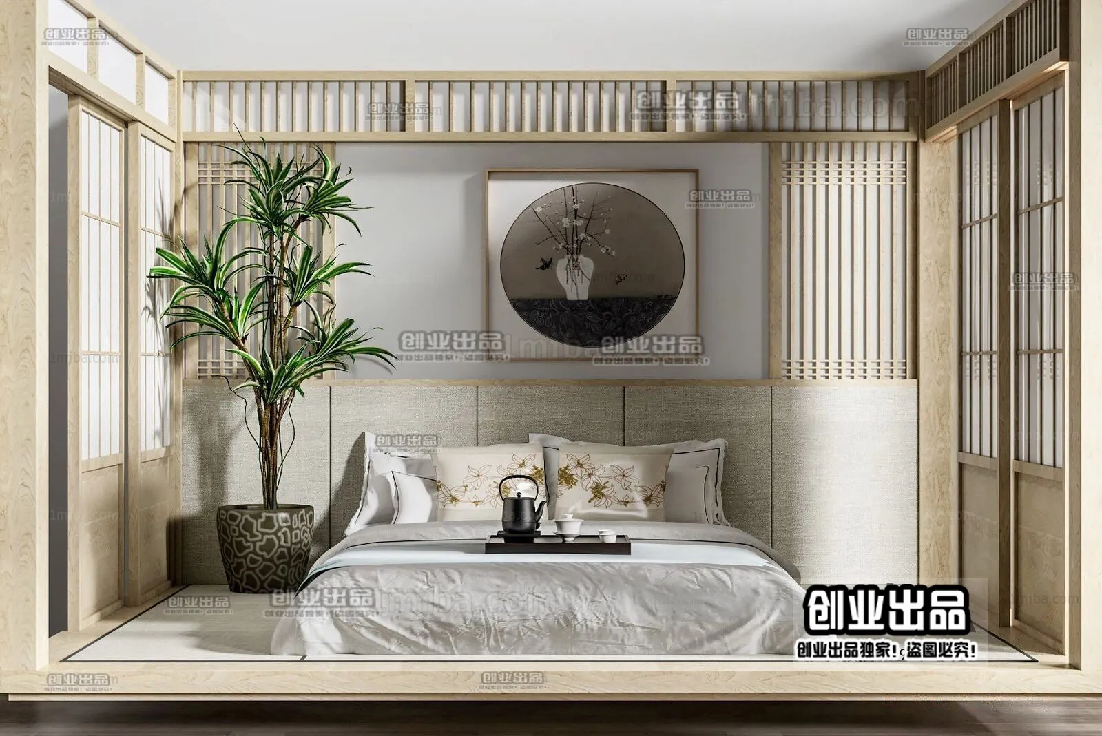 Bedroom 3D Interior Scene – Japanese Style – 036