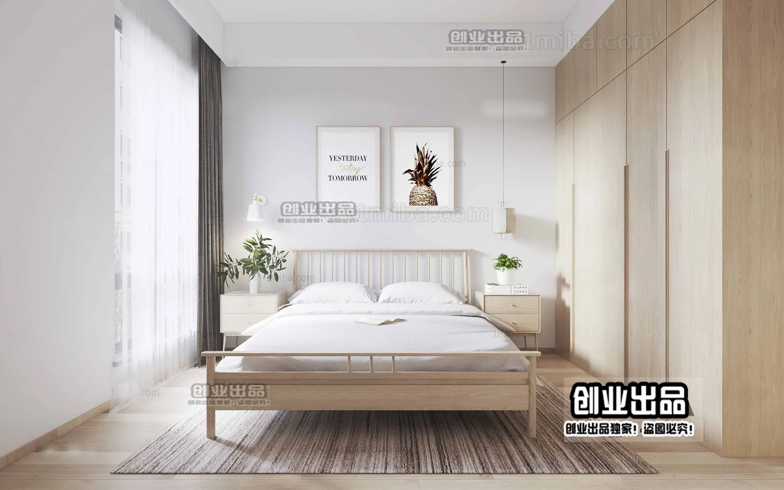 Bedroom 3D Interior Scene – Japanese Style – 037